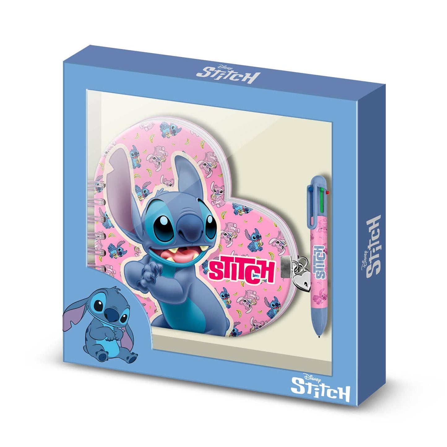 Notizbuch-Set Herz + 6-Farben-Stift Lilo & Stitch – Stitch Surprise