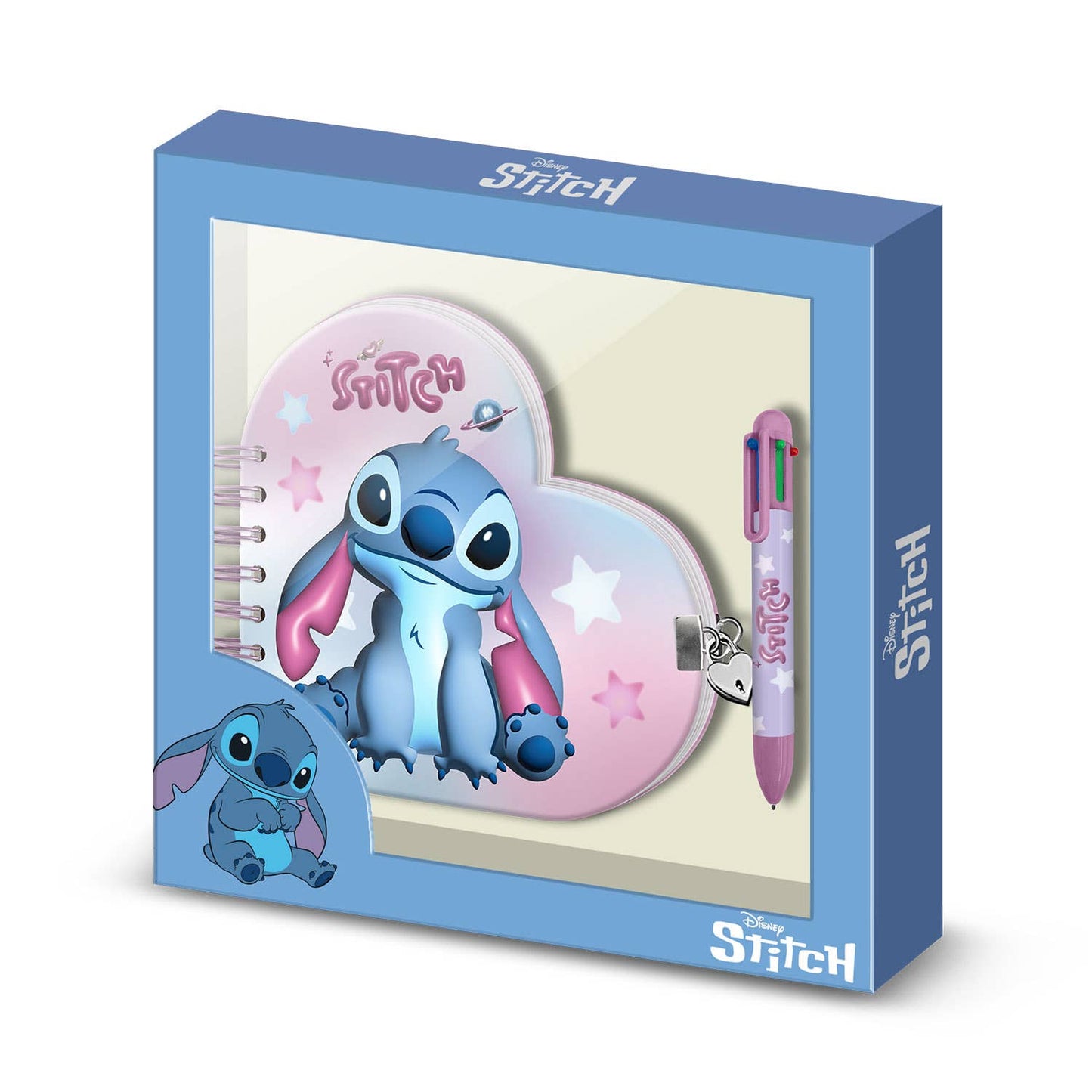 Stitch Cosmic-Pack Notizbuch Herz + 6-Farben-Stift