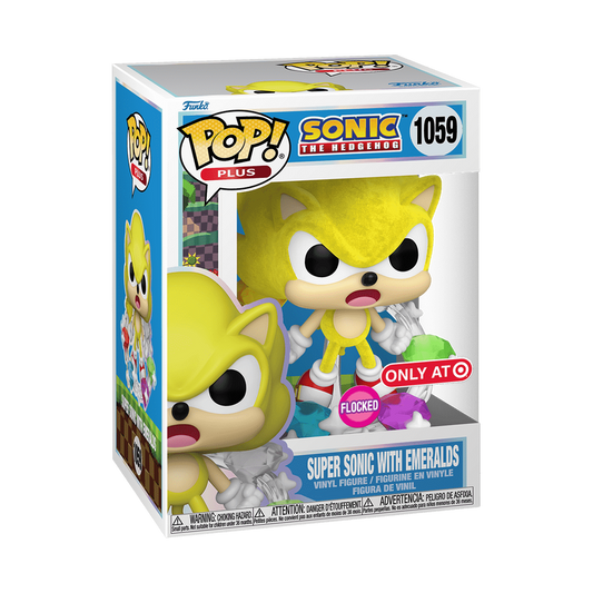 Pop! Plus Super Sonic with Emeralds (Flocked)