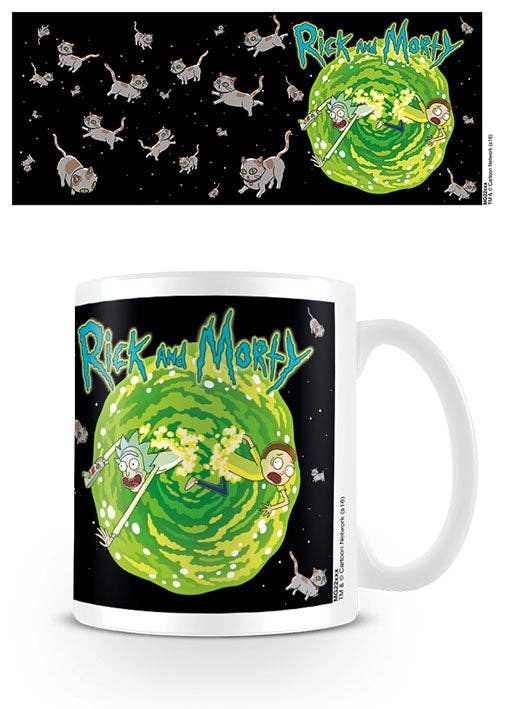 Rick-und-Morty-Tasse – Schwebende Katzendimension