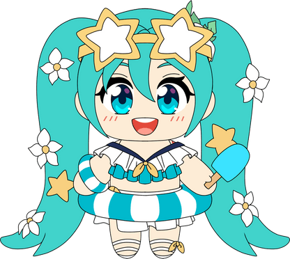 Miku Plüschfigur im Sommer-Stil (23 cm)