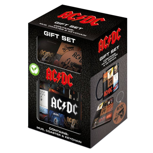 AC/DC Gift Set - Classic Albums: Mug, Coaster &amp; Keychain