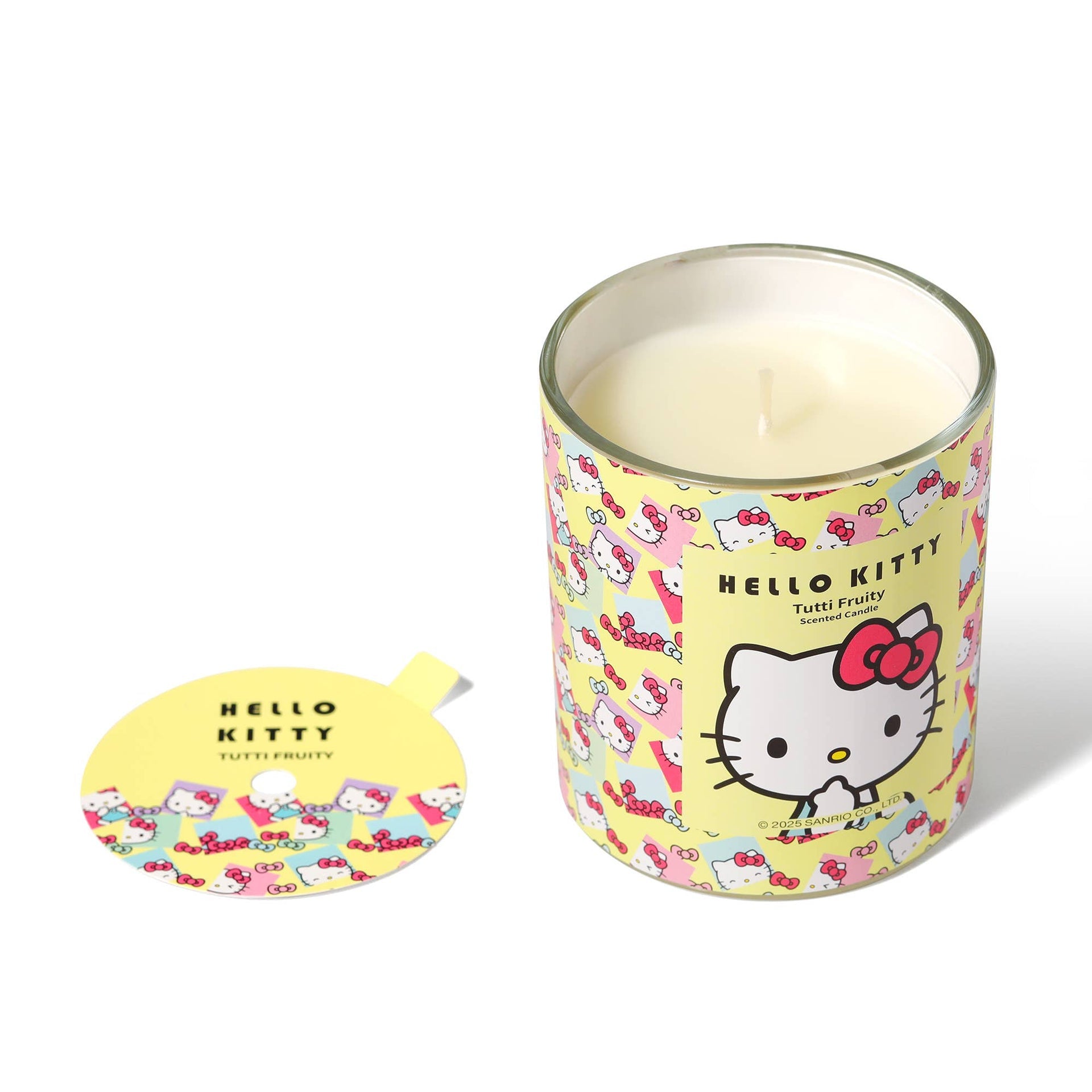 Hello Kitty Original Print Yellow Candle, Tutti Frutti Perfume