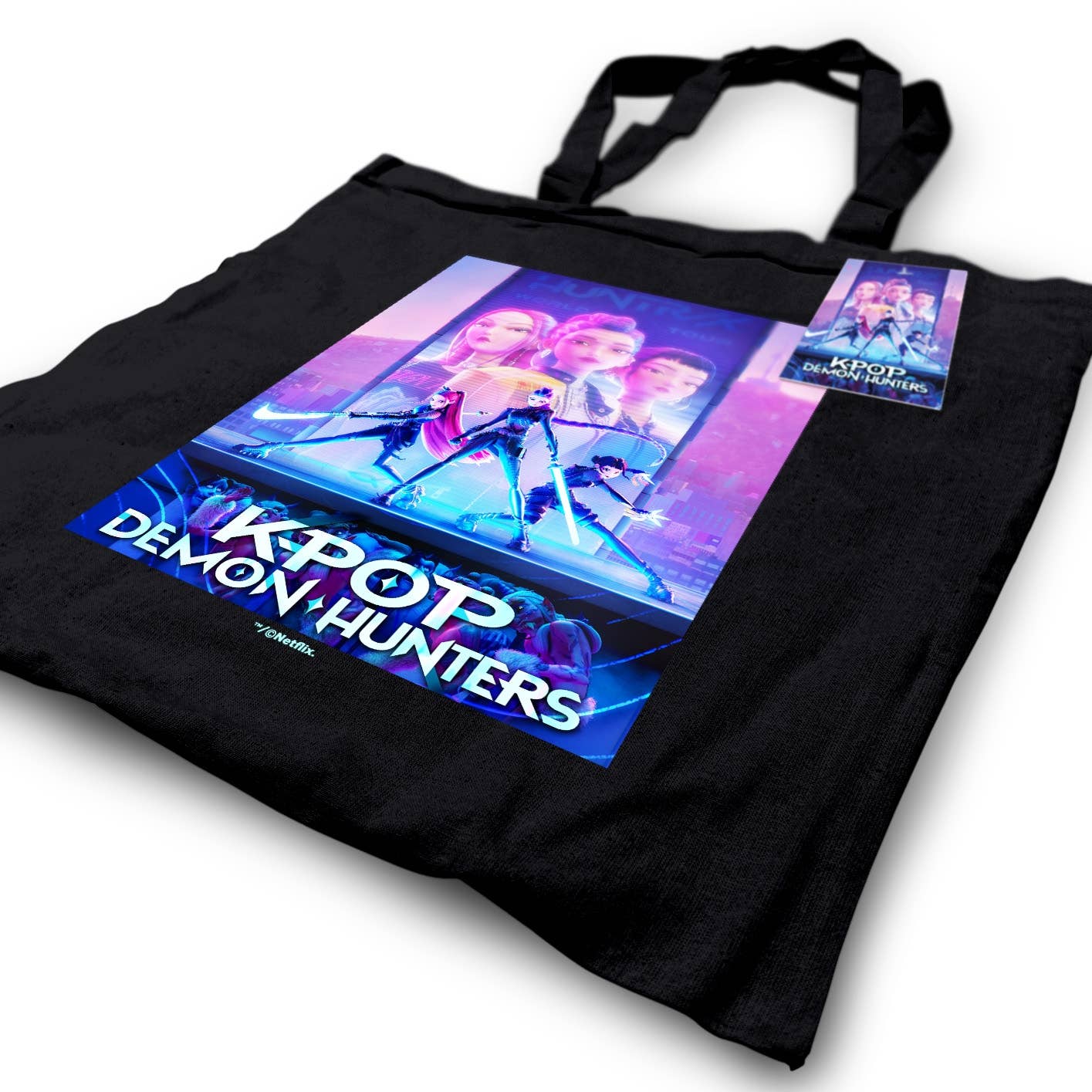 Black K-POP Demon Hunters Tote Bag - Main Poster