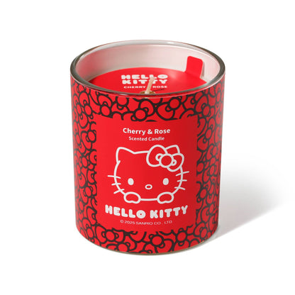 Bougie Rouge Imprimé Original Hello Kitty, Parfum Cerise & Rose