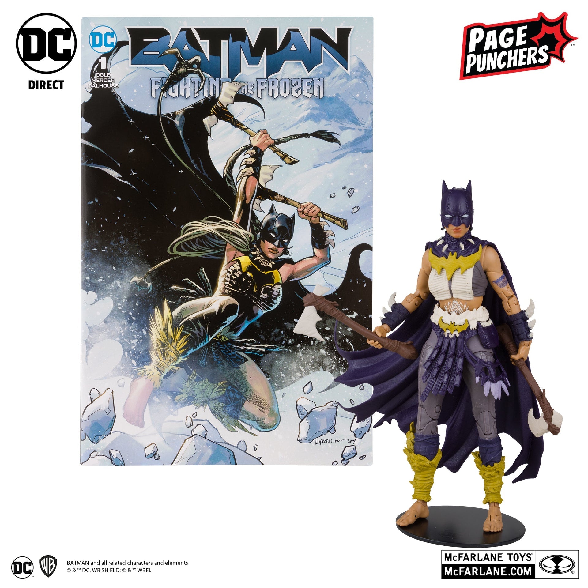 batgirl 7 figure with batman fighting the frozen comic page punchers