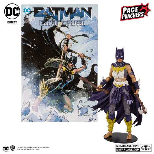 batgirl 7 figure with batman fighting the frozen comic page punchers