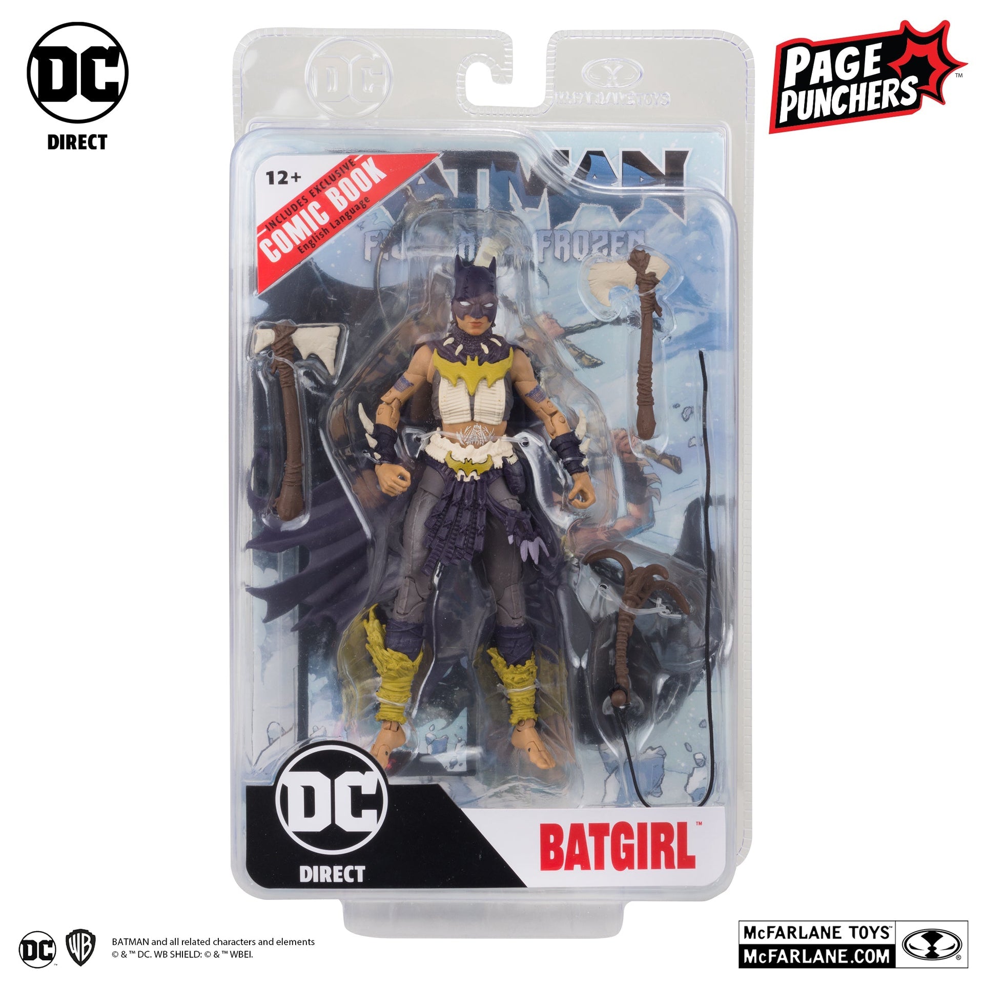 batgirl 7 figure with batman fighting the frozen comic page punchers
