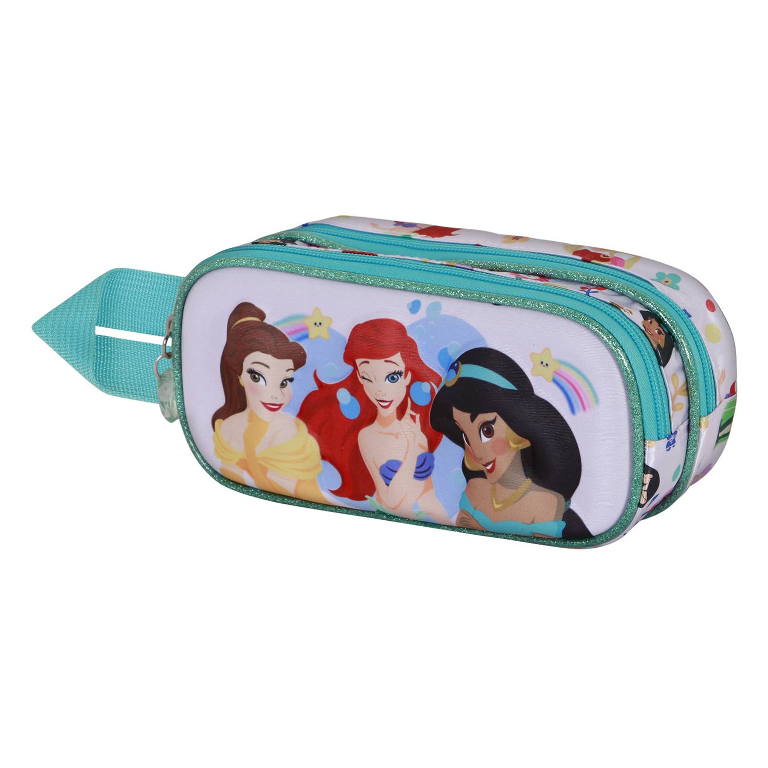 Disney Prinzessinnen Doppeltes 3D-Federmäppchen – Regenbogen