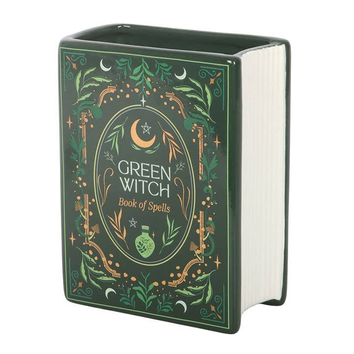 Vase in Buchform – Grüne Hexe
