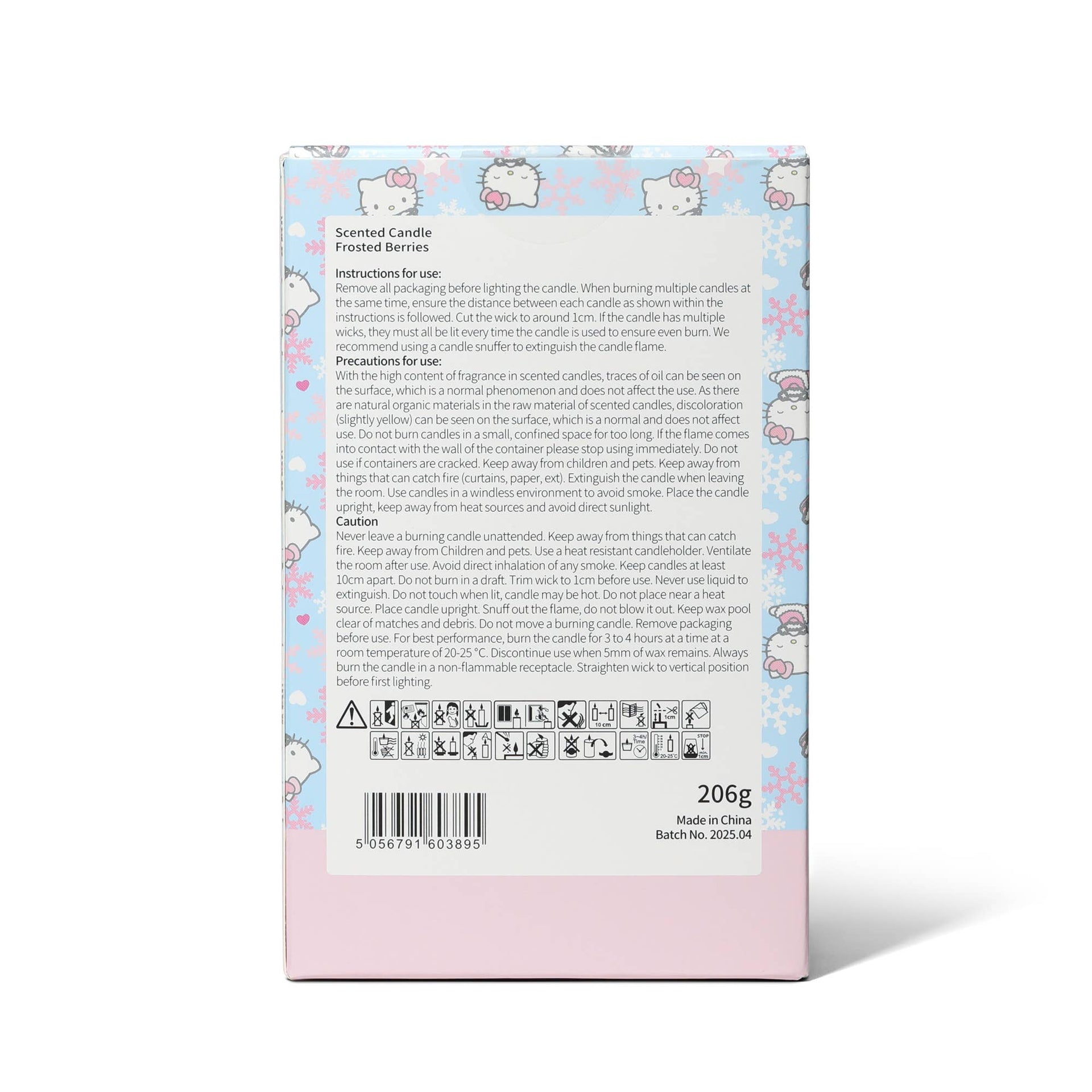 Hello Kitty Seasons scented candle, Frosted Berries, 3D lid