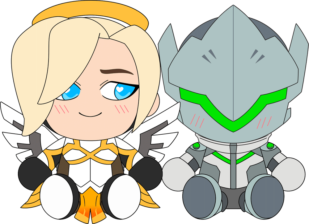 Genji- & Mercy-Plüschfigur (23 cm)