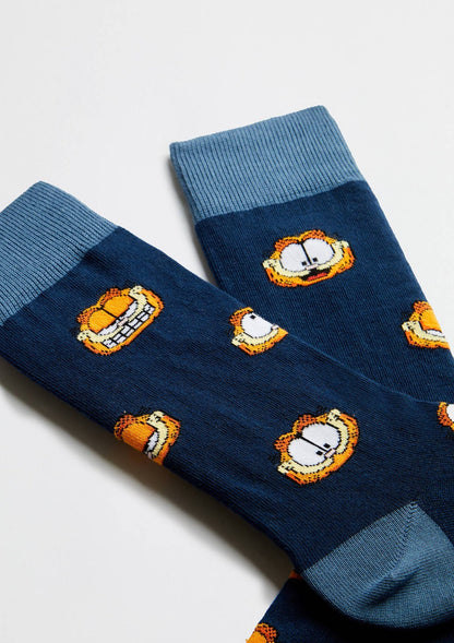 BeGarfield Faces Navy Socken