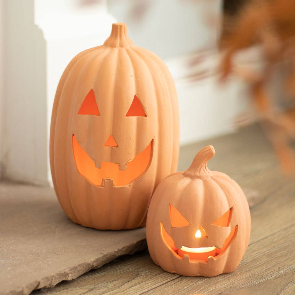 12.5 cm terracotta Halloween pumpkin decoration