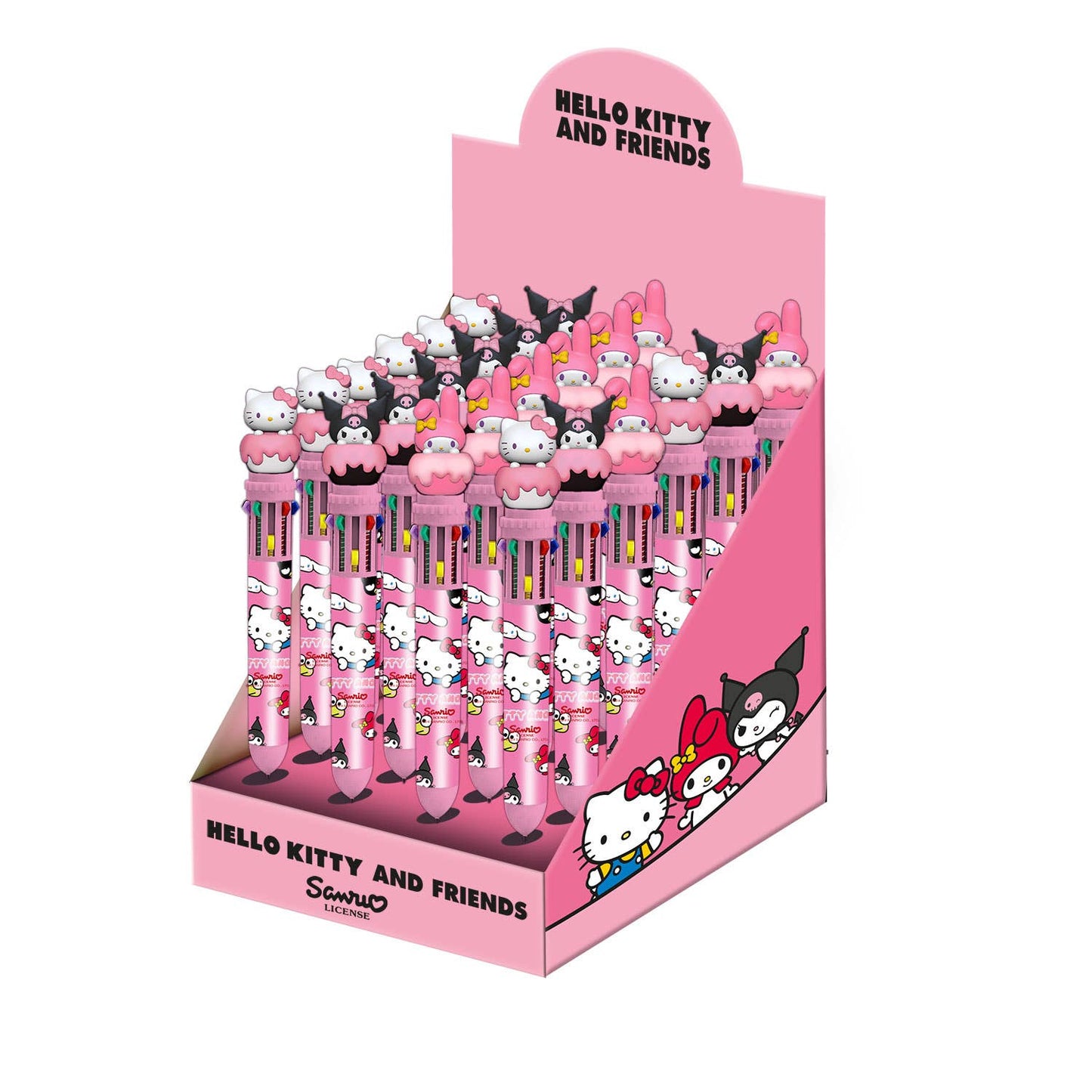 Sanrio Hello Kitty Präsentationsständer – 24 Stifte, 10 Farben