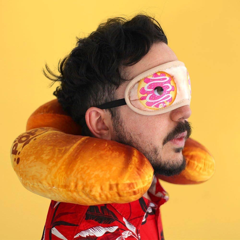 Oh My Pop! Croissant-Nackenkissen und Schlafmaske