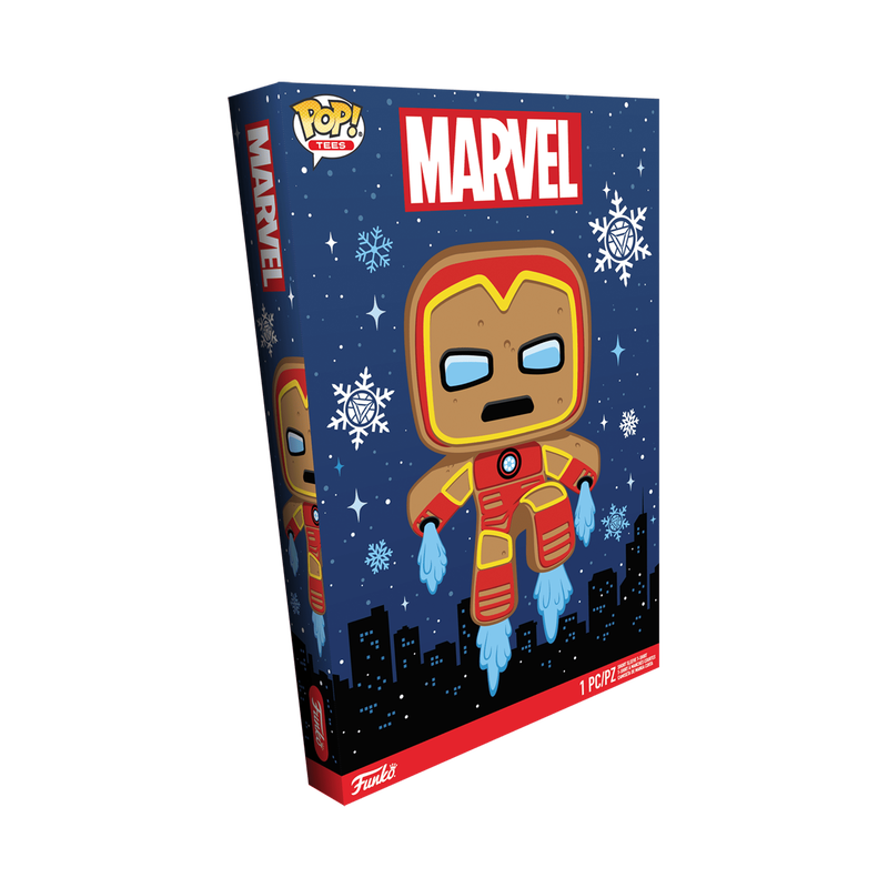 gingerbread iron man holiday hero boxed tee