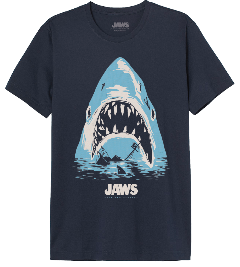 t shirt les dents de la mer boat poster cotton division