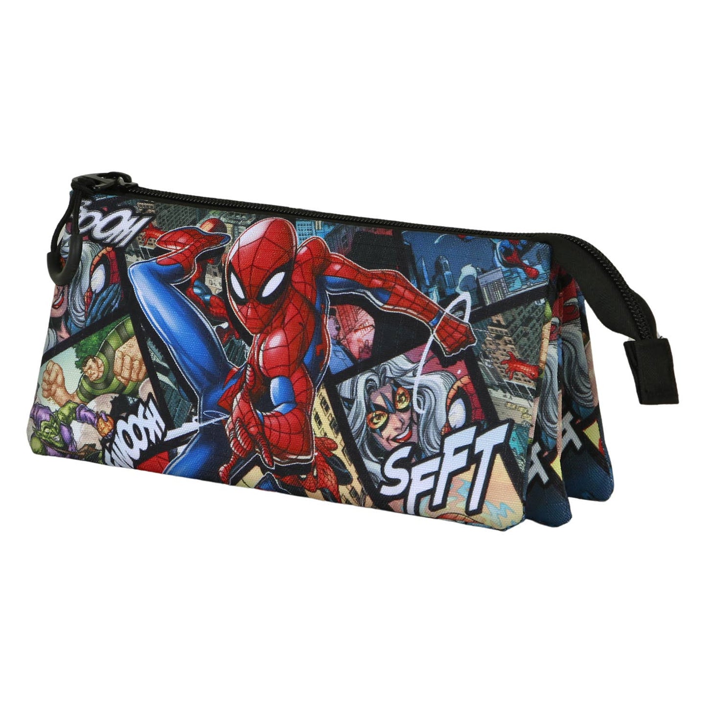 Marvel Dreifach-Federmäppchen – Spiderman-Motive
