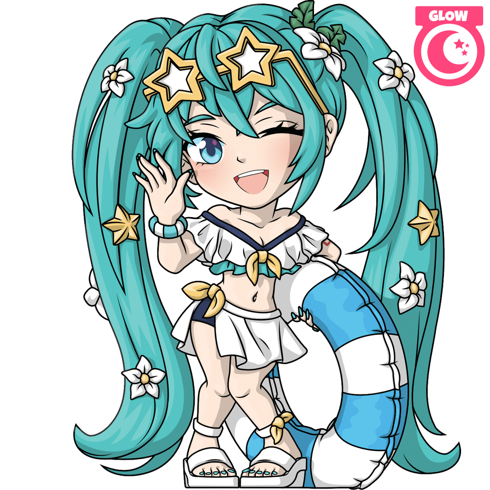 Glow in the Dark Summer Style Miku