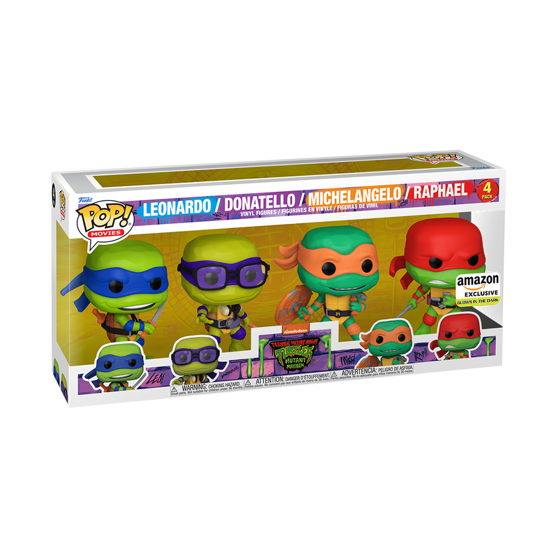pop teenage mutant ninja turtles mutant mayhem glow 4 pack