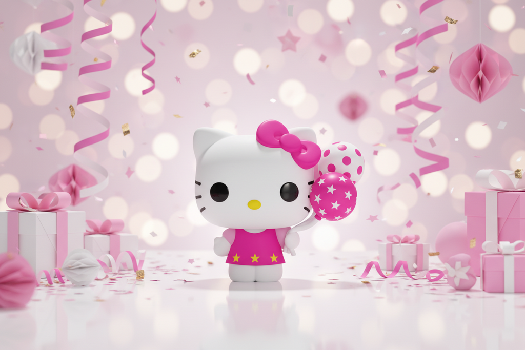 Pop! Hello Kitty ilmapallojen kanssa