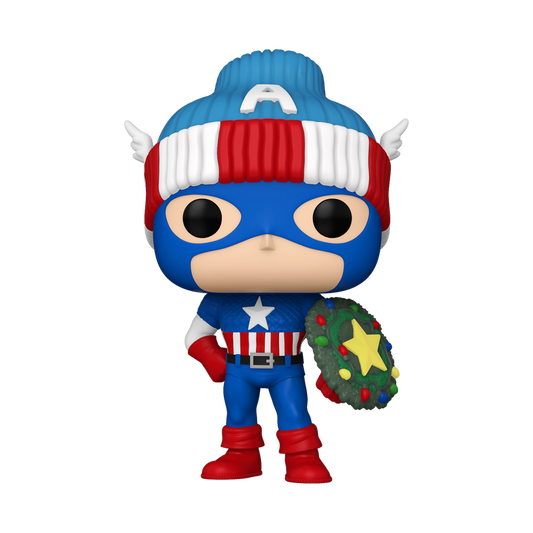 Pop! Captain America avec Couronne de Noël