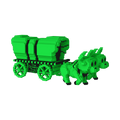 Pop! Rides Super Deluxe Oregon Trail Oxen and Wagon (roheline ja must) 
