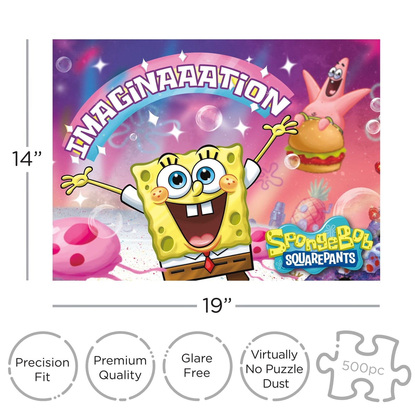 SpongeBob Kanciastoporty Puzzle - Wyobraźnia 500p 