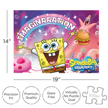 SpongeBob Kanciastoporty Puzzle - Wyobraźnia 500p 