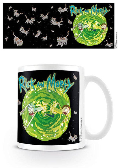 Rick-und-Morty-Tasse – Schwebende Katzendimension