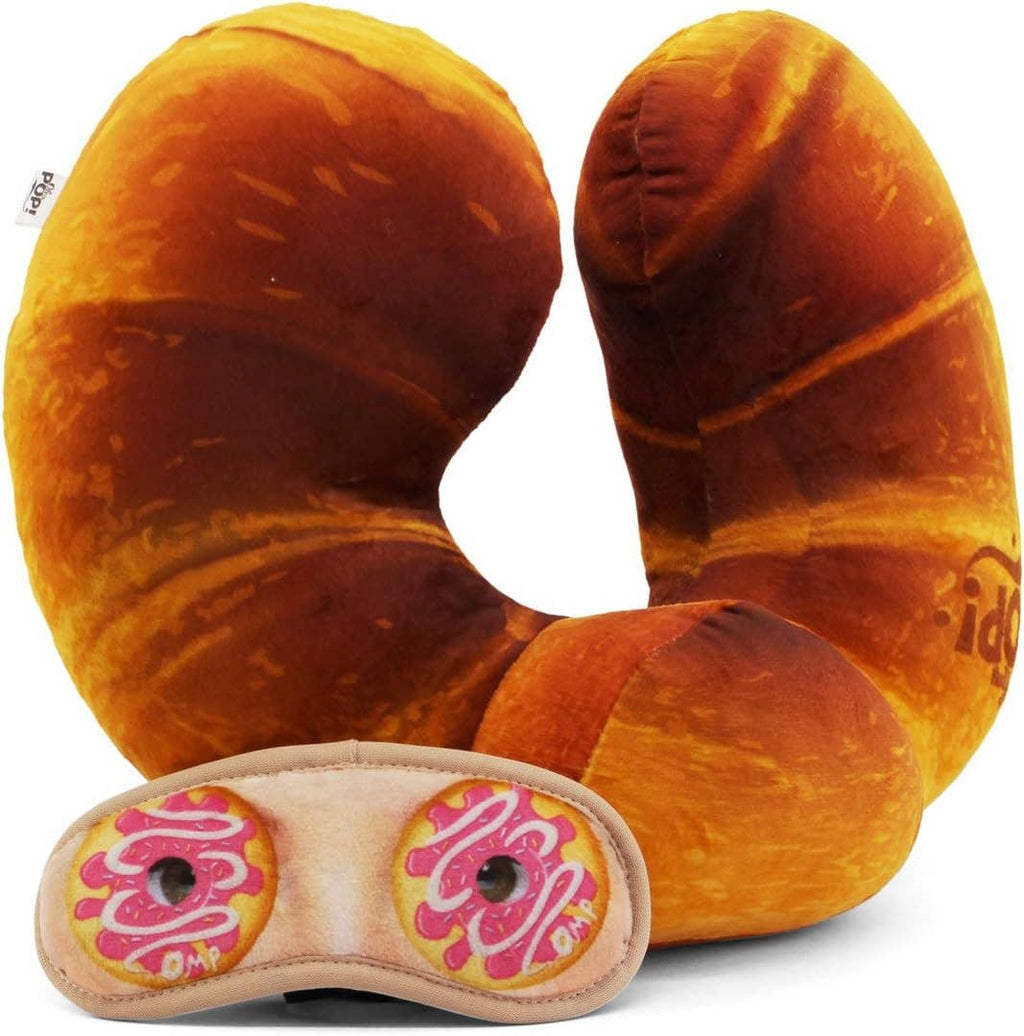 Oh My Pop! Croissant-Nackenkissen und Schlafmaske