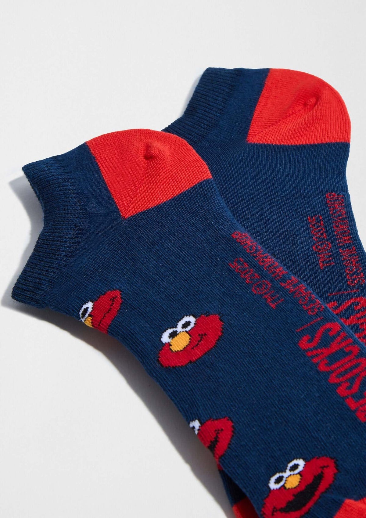 BeSesameStreet Elmo Navy Blue Ankle Socks