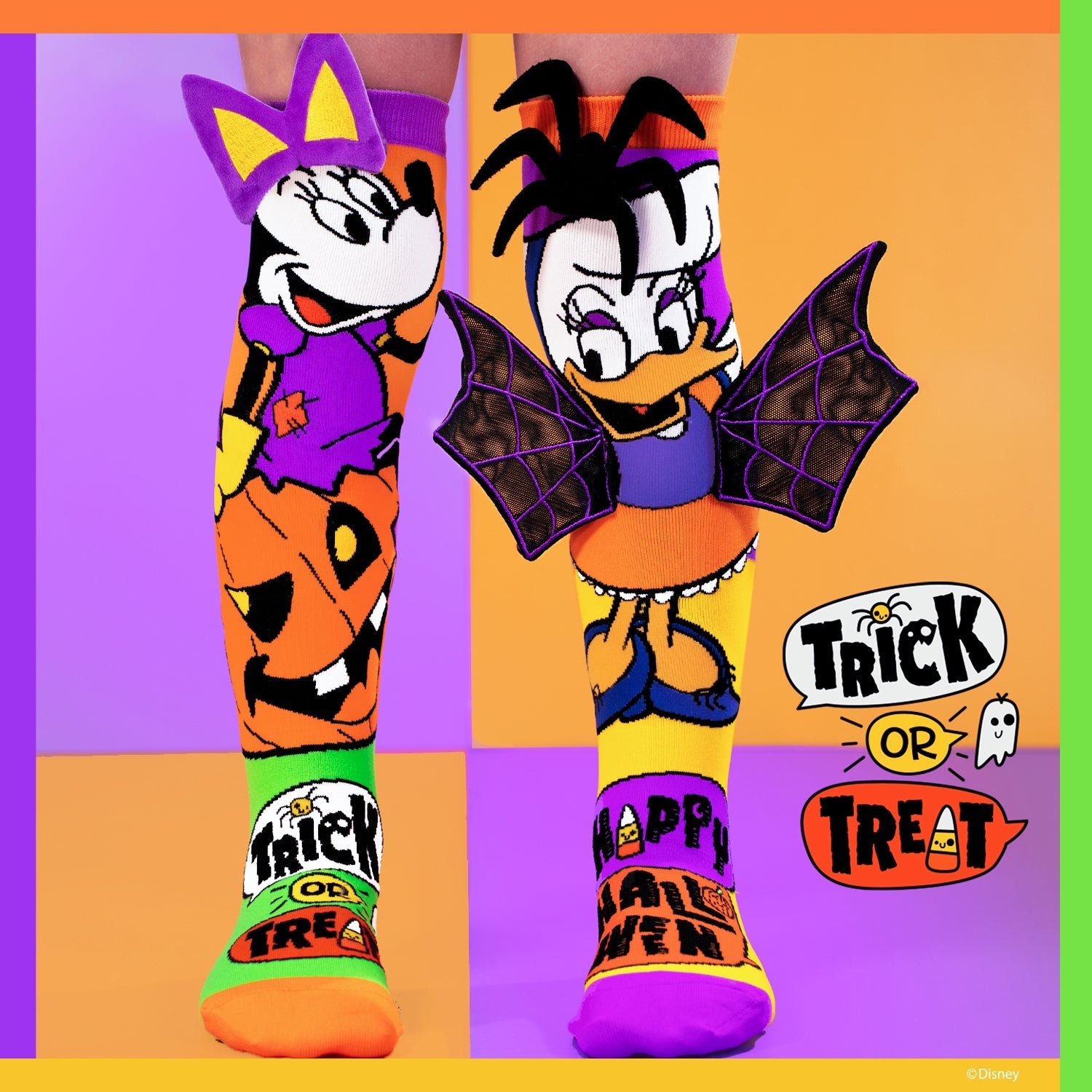 MINNIE AND DAISY HALLOWEEN SOCKS