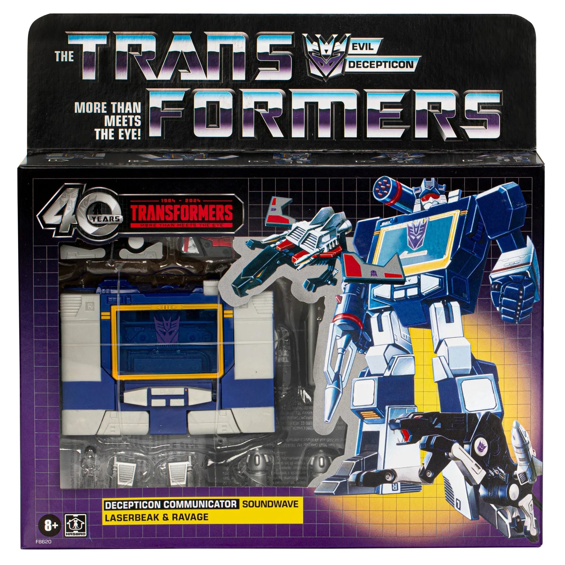 Transformers Retro G1 Autobot Soundwave, Laserbeak und Ravagemers (40. Jubiläum)