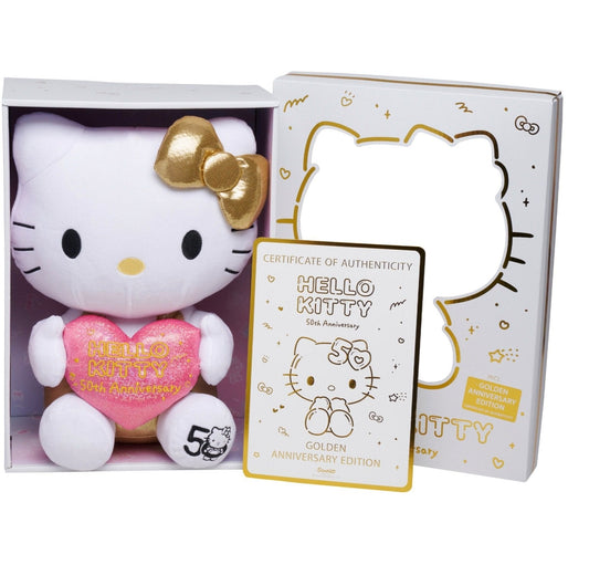 HELLO KITTY Peluche Deluxe Anniversaire 50th Edition Gold 30cm