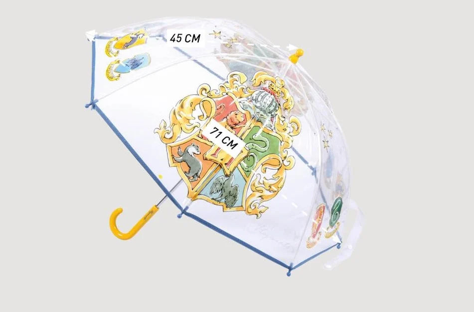 Harry Potter Transparenter Regenschirm für Kinder - Hogwarts-Emblem