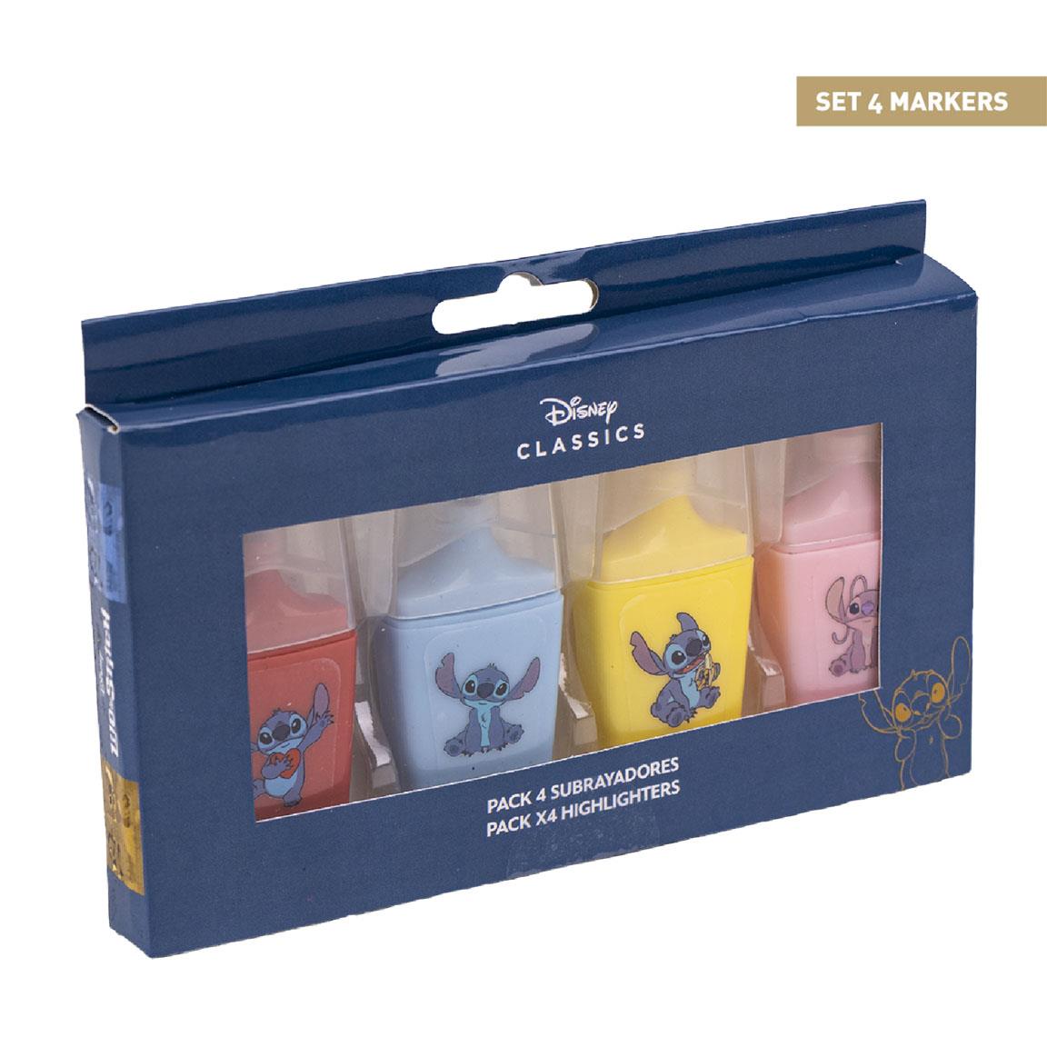 STITCH Set de 4 Surligneurs Stitch