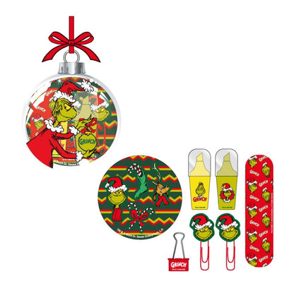 GRINCH Boule de Noël Boîte de Papeterie 7 pc.