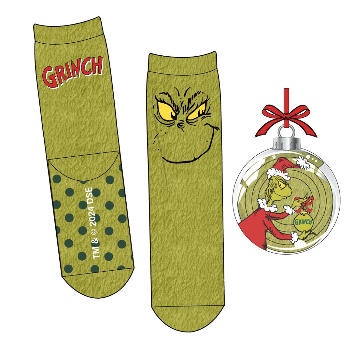 GRINCH 1 Paire de Chaussettes Anti-Dérapantes (Taille 38-45)