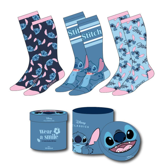 STITCH Head Pack de 3 Paires de Chaussettes (Taille 36-43)