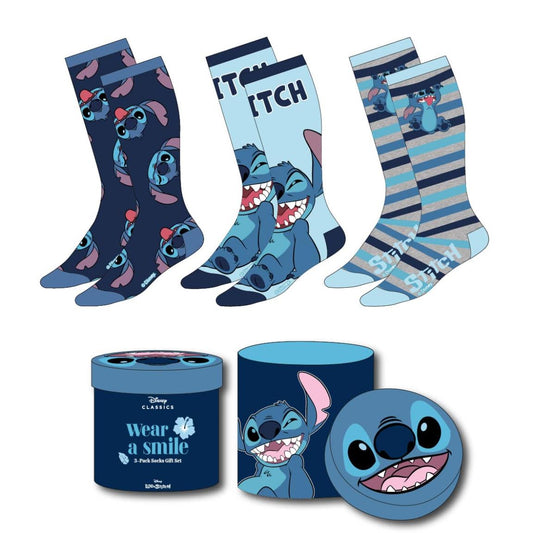 STITCH Happy Pack de 3 Paires de Chaussettes (Taille 36-43)