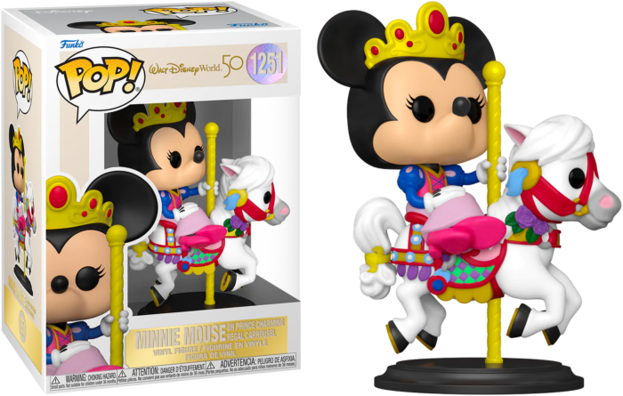 pop minnie mouse on prince charming regal carrousel 1251
