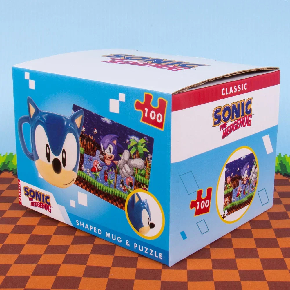 Zestaw upominkowy Sonic - kubek 3D i układanka