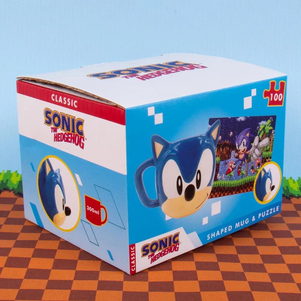 Zestaw upominkowy Sonic - kubek 3D i układanka