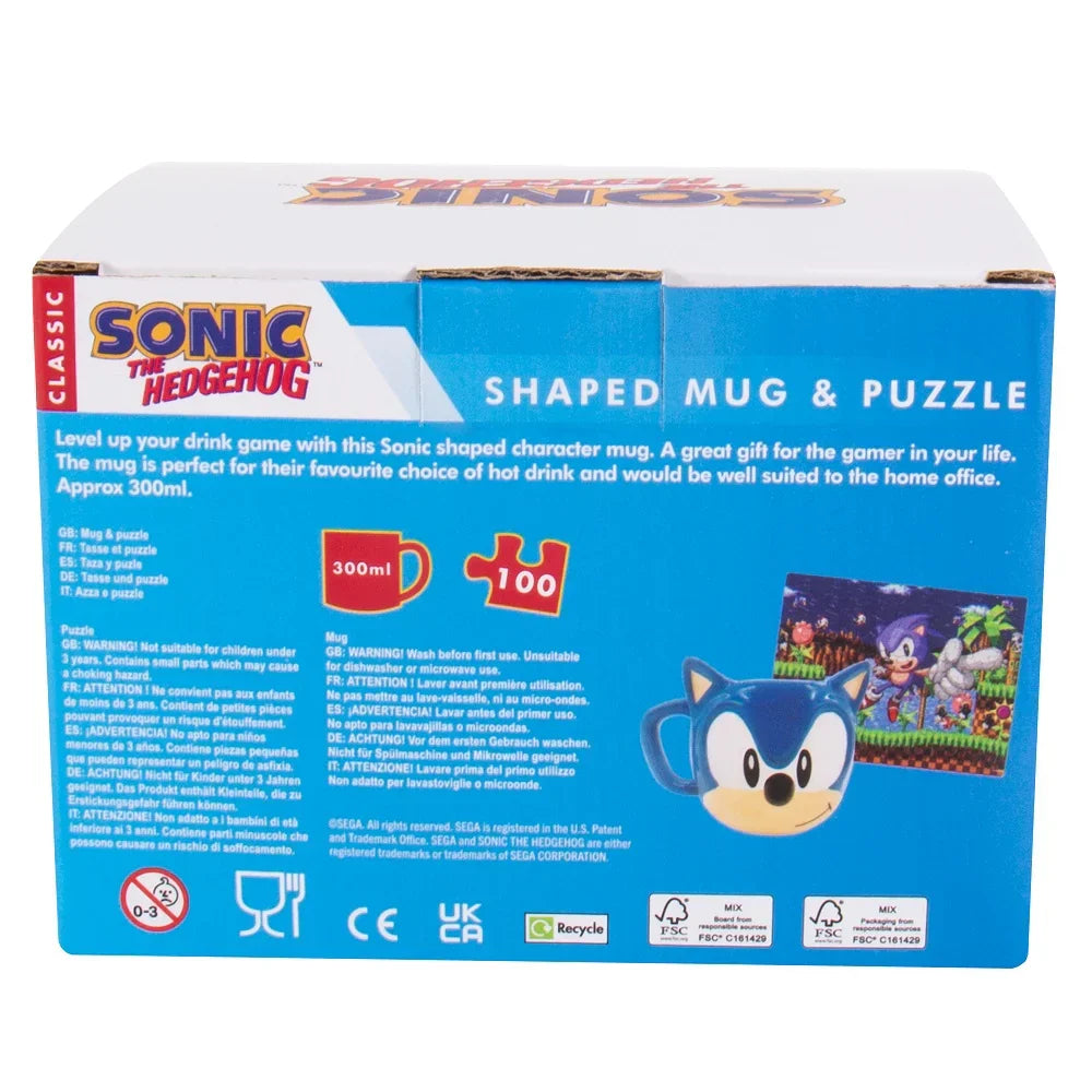 Zestaw upominkowy Sonic - kubek 3D i układanka