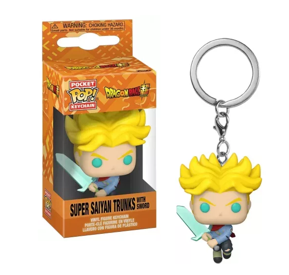 DRAGON BALL SUPER Pocket Pop Keychains SS Trunks w/Spirit Sword