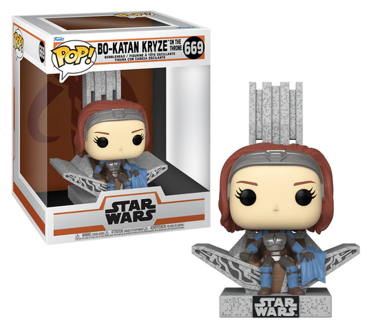 THE MANDALORIAN POP Deluxe N° 669 Bo Katan avec Throne