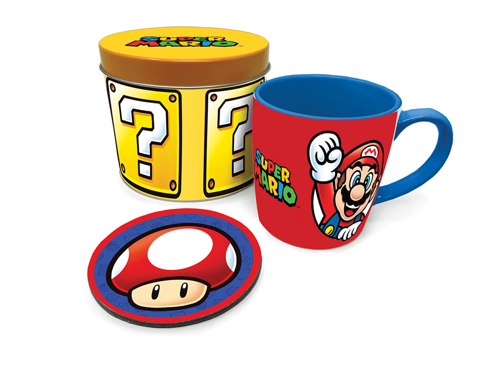 SUPER MARIO Let's go Box métal, mug & sous verre