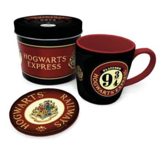 HARRY POTTER PLatform 9 3/4 Box métal, mug & sous verre